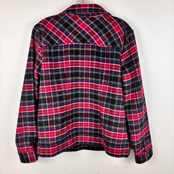 Christopher & Banks/wool blend jacket-Ladies M-EUC-red & black plaid - Picture 7 of 12